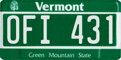 VT license plate OFI431