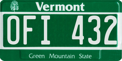 VT license plate OFI432