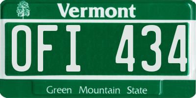 VT license plate OFI434