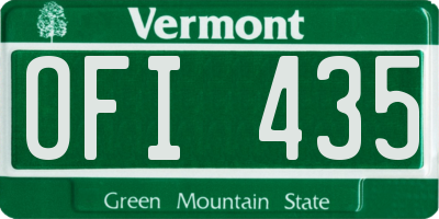 VT license plate OFI435