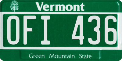 VT license plate OFI436