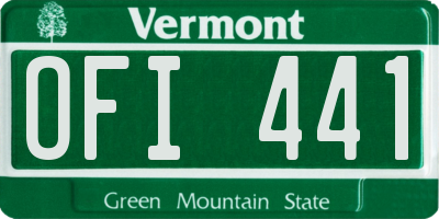 VT license plate OFI441