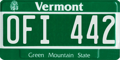 VT license plate OFI442