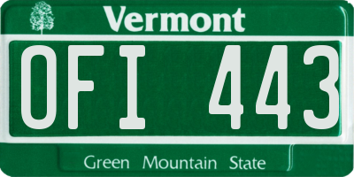 VT license plate OFI443