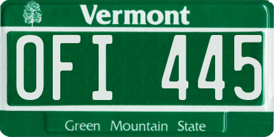 VT license plate OFI445