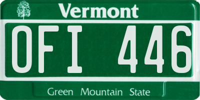 VT license plate OFI446