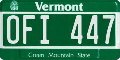 VT license plate OFI447