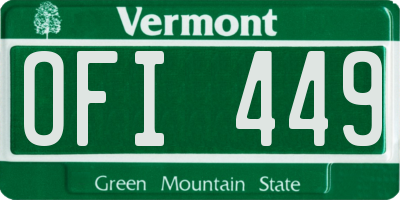 VT license plate OFI449