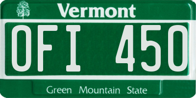 VT license plate OFI450