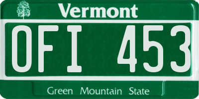 VT license plate OFI453