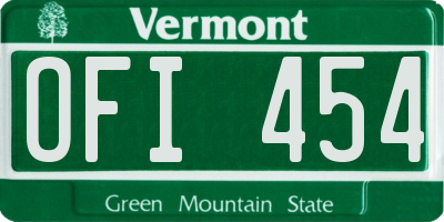 VT license plate OFI454