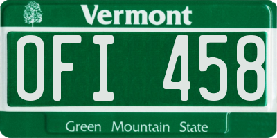 VT license plate OFI458