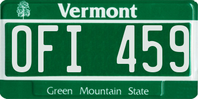 VT license plate OFI459