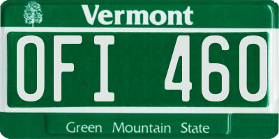 VT license plate OFI460