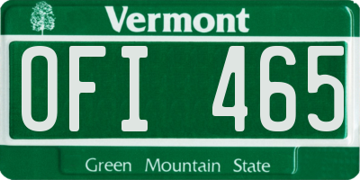 VT license plate OFI465