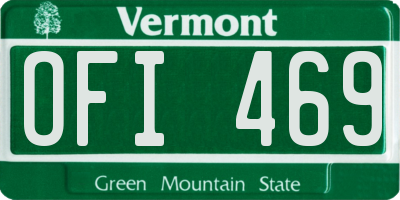 VT license plate OFI469