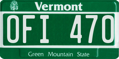 VT license plate OFI470