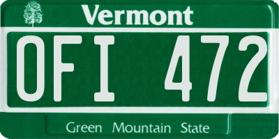 VT license plate OFI472