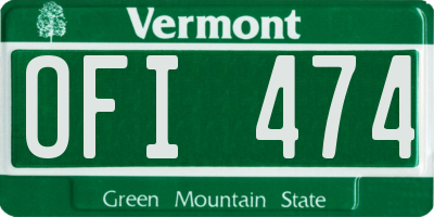 VT license plate OFI474