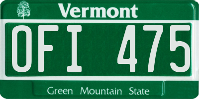 VT license plate OFI475