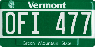 VT license plate OFI477