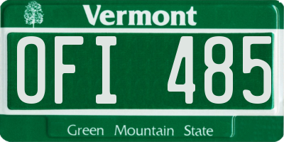 VT license plate OFI485