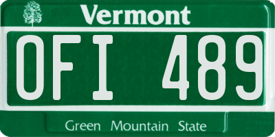 VT license plate OFI489