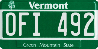 VT license plate OFI492