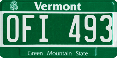 VT license plate OFI493