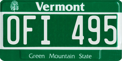 VT license plate OFI495