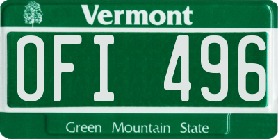 VT license plate OFI496