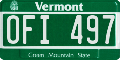 VT license plate OFI497