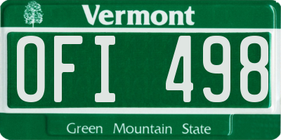 VT license plate OFI498