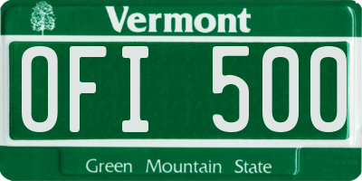 VT license plate OFI500
