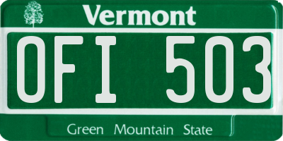 VT license plate OFI503