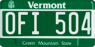VT license plate OFI504