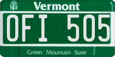 VT license plate OFI505