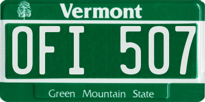 VT license plate OFI507