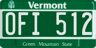 VT license plate OFI512