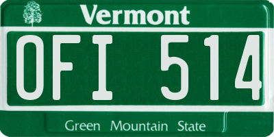 VT license plate OFI514