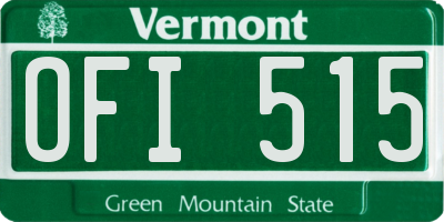VT license plate OFI515