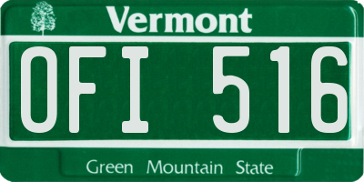 VT license plate OFI516