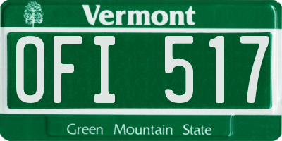 VT license plate OFI517