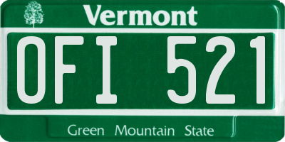 VT license plate OFI521