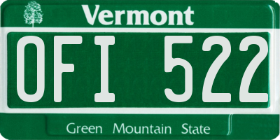 VT license plate OFI522