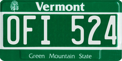 VT license plate OFI524