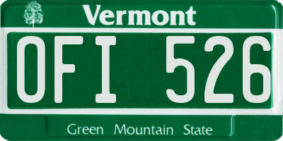VT license plate OFI526