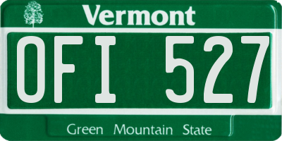 VT license plate OFI527