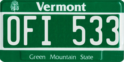 VT license plate OFI533