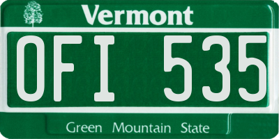 VT license plate OFI535